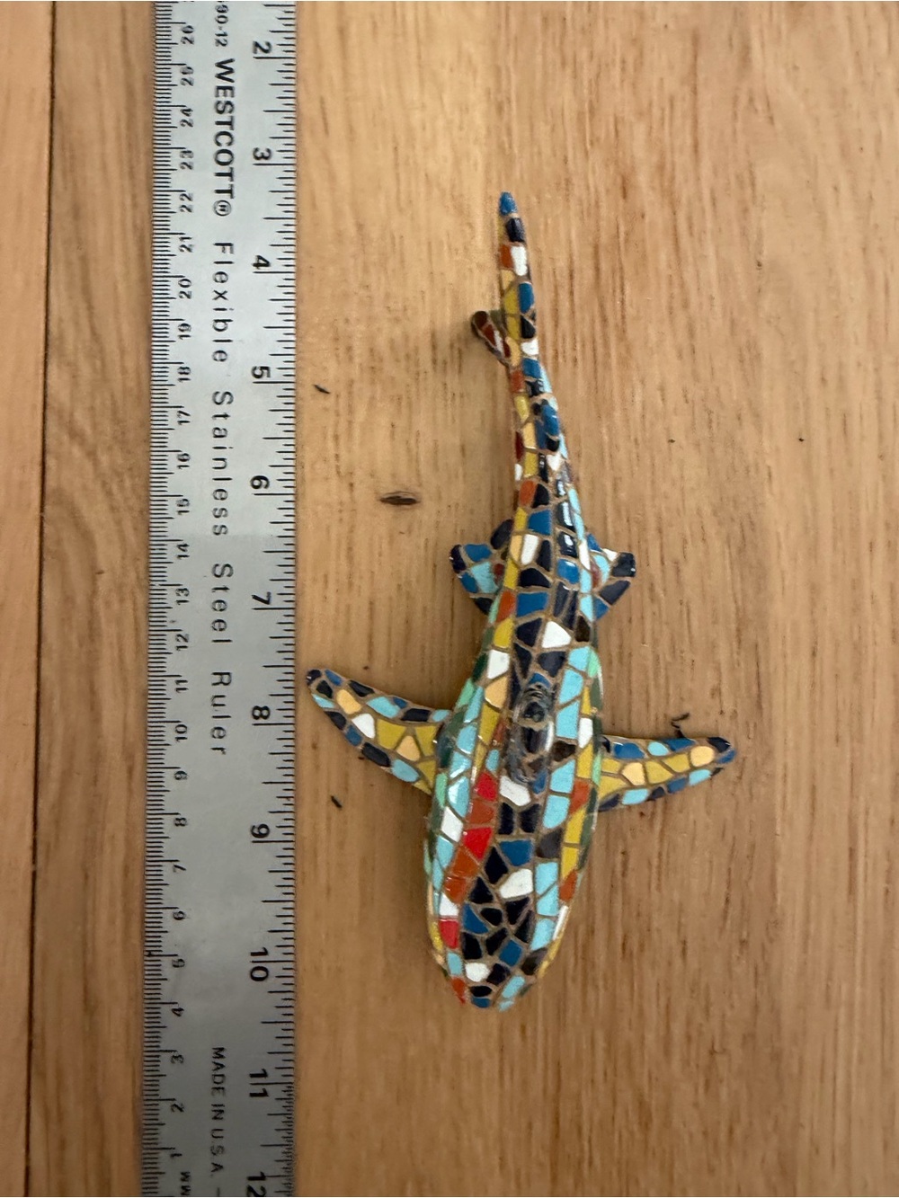Small Mosaic Shark Figurine